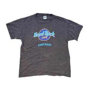 VTG 90s Hard Rock Cafe Chicago Thrashed Bleached single stitch retro XL 21x28